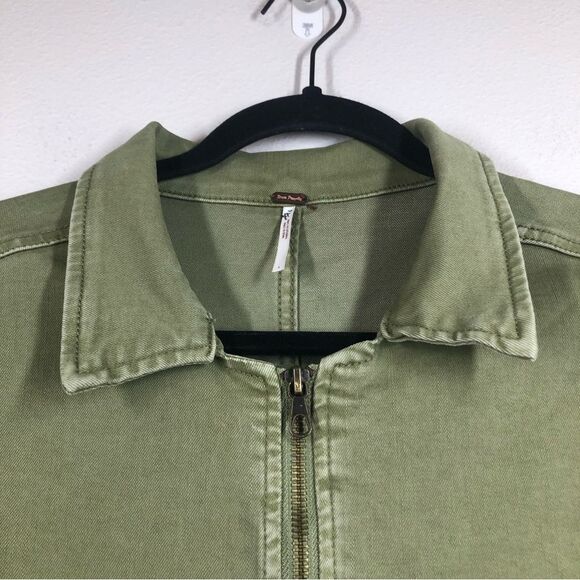 Free People Lennox Jumpsuit In Army Green Size Large - Picture 3 of 7